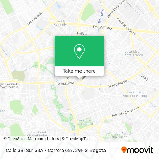 Mapa de Calle 39I Sur 68A / Carrera 68A 39F S