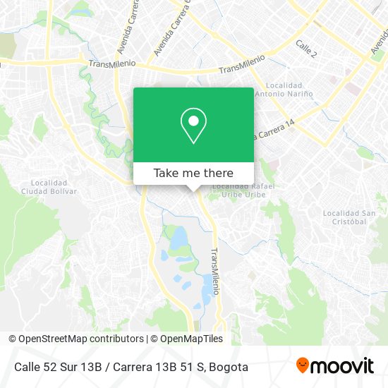 Calle 52 Sur 13B / Carrera 13B 51 S map