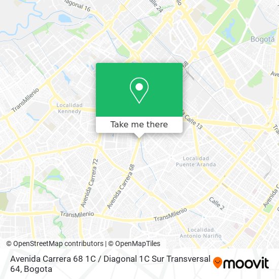 Mapa de Avenida Carrera 68 1C / Diagonal 1C Sur Transversal 64