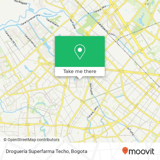 Droguería Superfarma Techo map