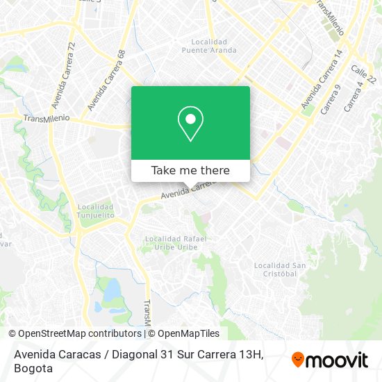 Avenida Caracas / Diagonal 31 Sur Carrera 13H map