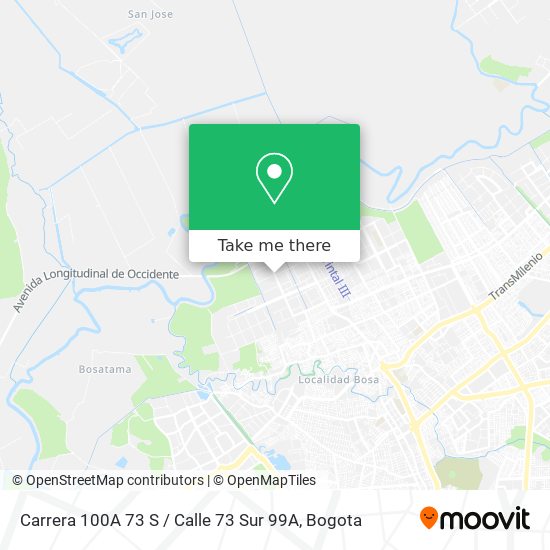 Carrera 100A 73 S / Calle 73 Sur 99A map