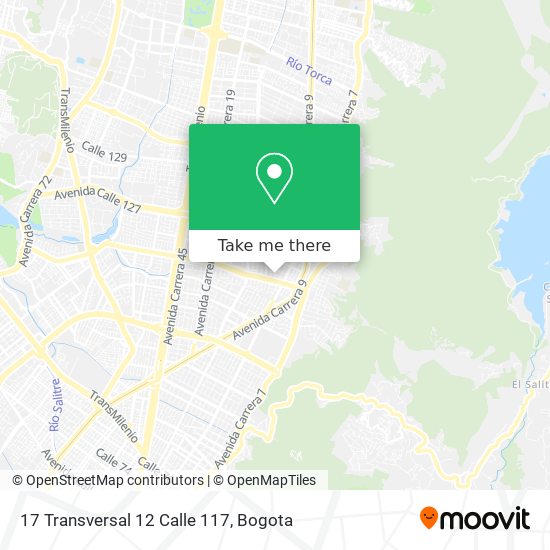 17 Transversal 12 Calle 117 map