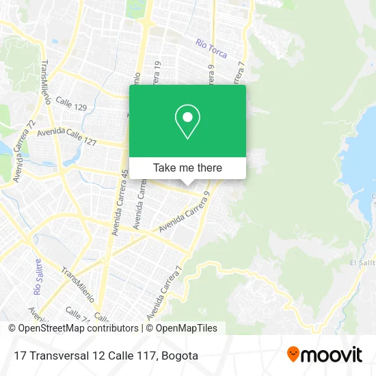 17 Transversal 12 Calle 117 map