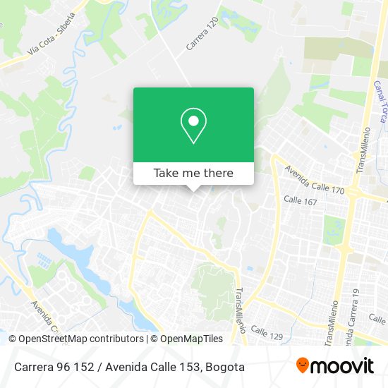 Mapa de Carrera 96 152 / Avenida Calle 153