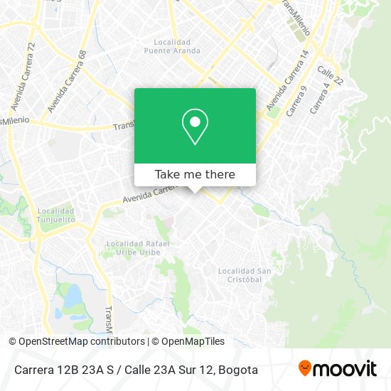 Mapa de Carrera 12B 23A S / Calle 23A Sur 12