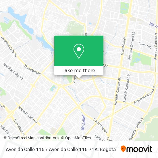 Mapa de Avenida Calle 116 / Avenida Calle 116 71A