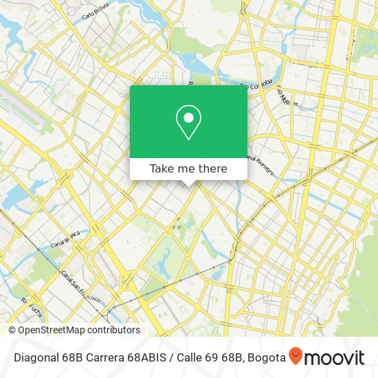 Diagonal 68B Carrera 68ABIS / Calle 69 68B map