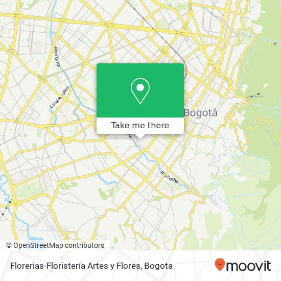 Florerias-Floristería Artes y Flores map