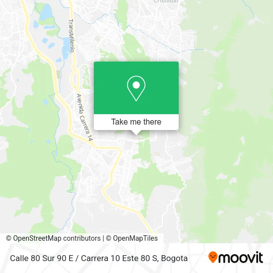 Mapa de Calle 80 Sur 90 E / Carrera 10 Este 80 S