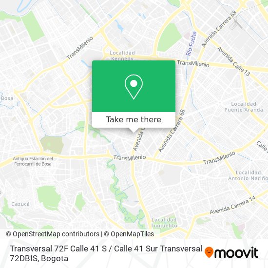 Mapa de Transversal 72F Calle 41 S / Calle 41 Sur Transversal 72DBIS