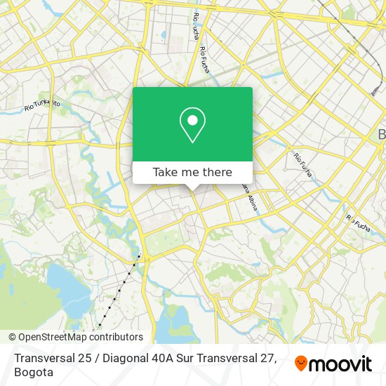 Transversal 25 / Diagonal 40A Sur Transversal 27 map