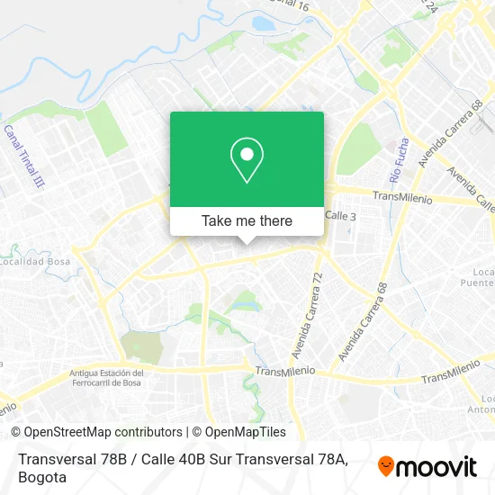 Transversal 78B / Calle 40B Sur Transversal 78A map