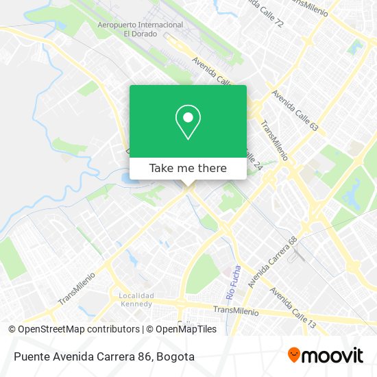 Mapa de Puente Avenida Carrera 86