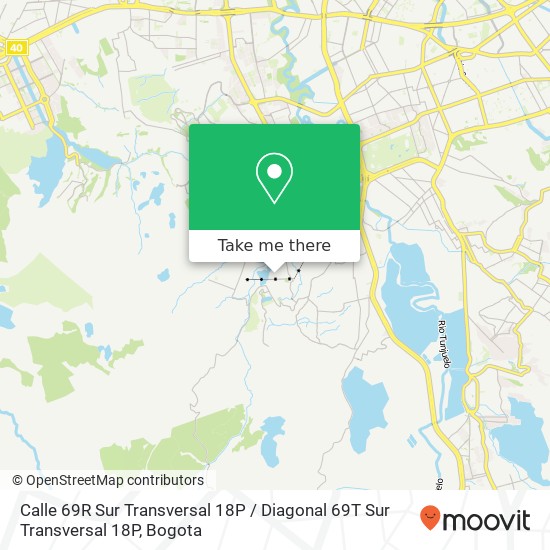 Mapa de Calle 69R Sur Transversal 18P / Diagonal 69T Sur Transversal 18P