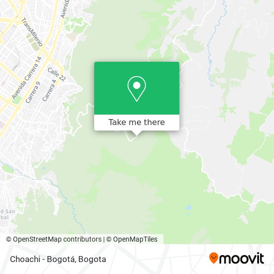 Choachi - Bogotá map