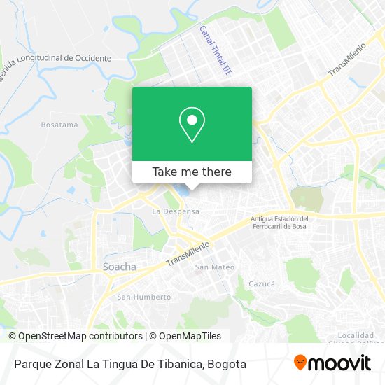 Parque Zonal La Tingua De Tibanica map