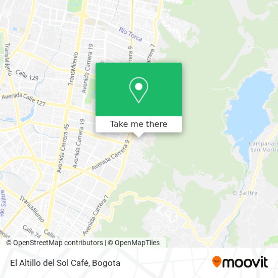 El Altillo del Sol Café map