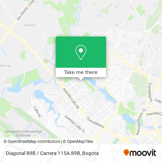 Diagonal 89B / Carrera 115A 89B map