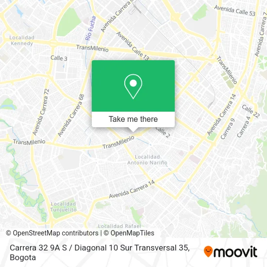 Mapa de Carrera 32 9A S / Diagonal 10 Sur Transversal 35