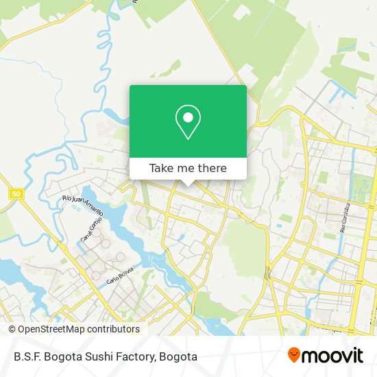 B.S.F. Bogota Sushi Factory map