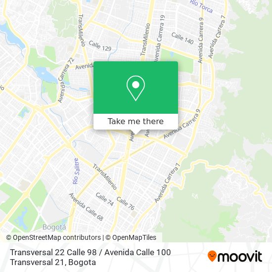 Mapa de Transversal 22 Calle 98 / Avenida Calle 100 Transversal 21