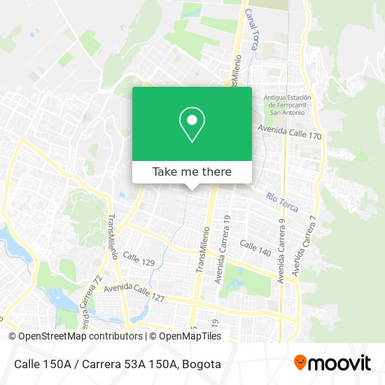 Calle 150A / Carrera 53A 150A map