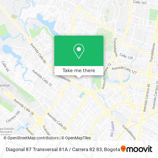 Diagonal 87 Transversal 81A / Carrera 82 83 map