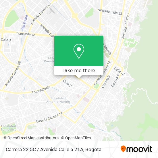 Mapa de Carrera 22 5C / Avenida Calle 6 21A