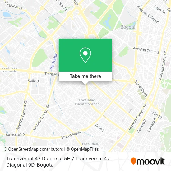 Mapa de Transversal 47 Diagonal 5H / Transversal 47 Diagonal 9D