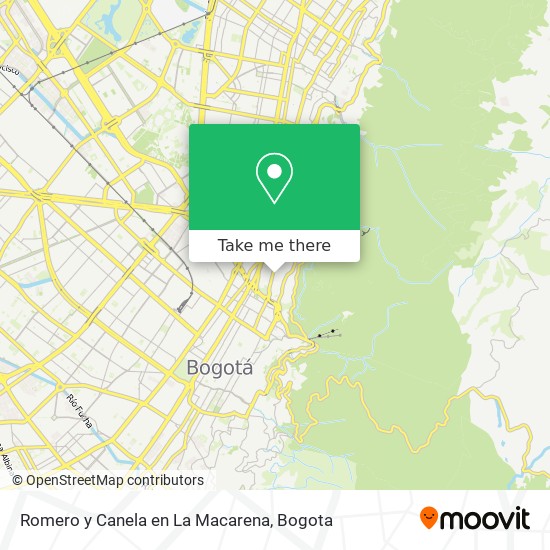 Romero y Canela en La Macarena map