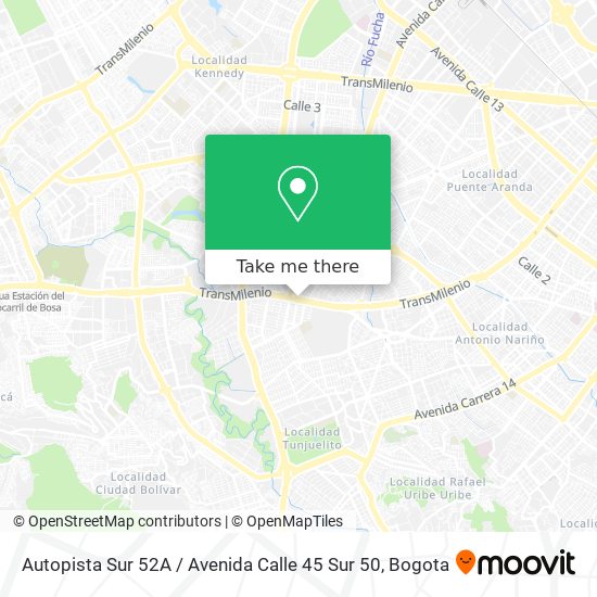 Mapa de Autopista Sur 52A / Avenida Calle 45 Sur 50