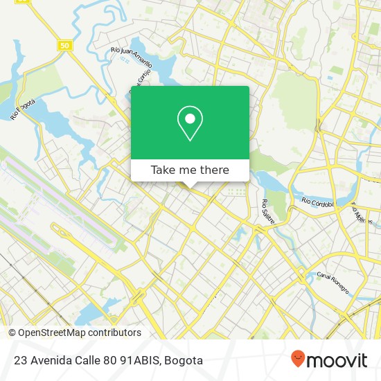 Mapa de 23 Avenida Calle 80 91ABIS