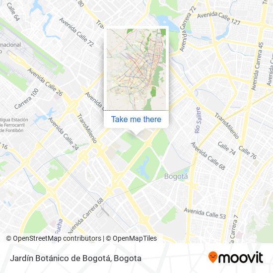 Mapa de Jardín Botánico de Bogotá