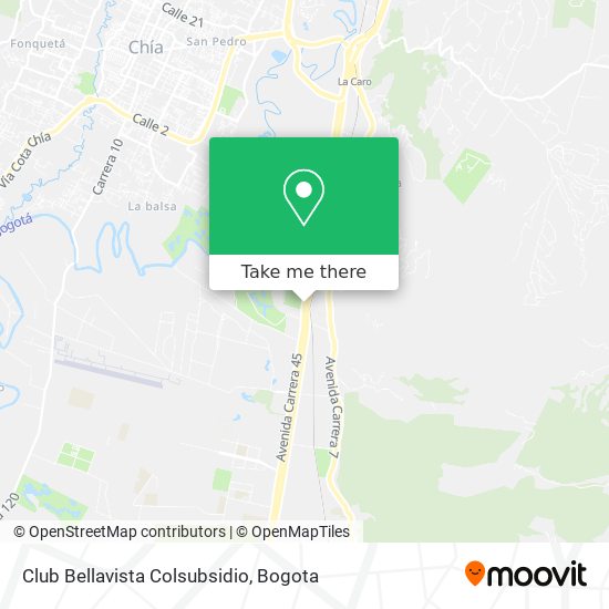 Mapa de Club Bellavista Colsubsidio