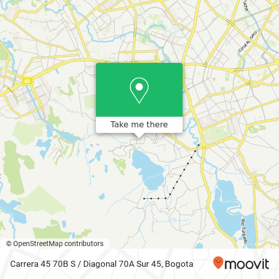 Mapa de Carrera 45 70B S / Diagonal 70A Sur 45