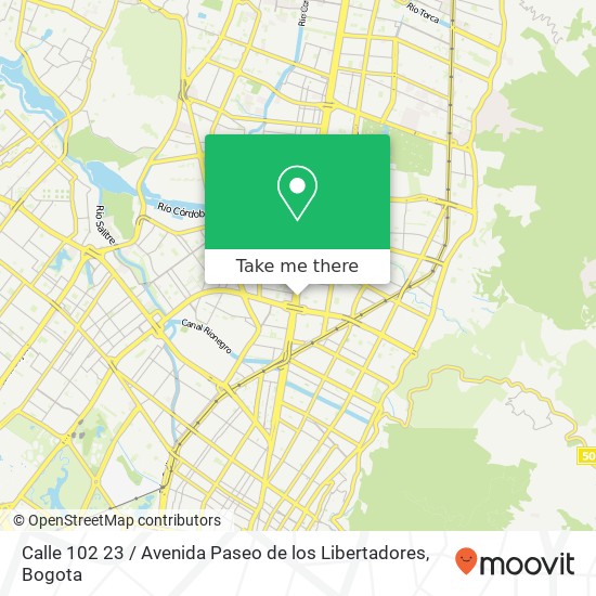 Calle 102 23 / Avenida Paseo de los Libertadores map