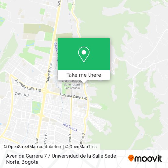 Avenida Carrera 7 / Universidad de la Salle Sede Norte map