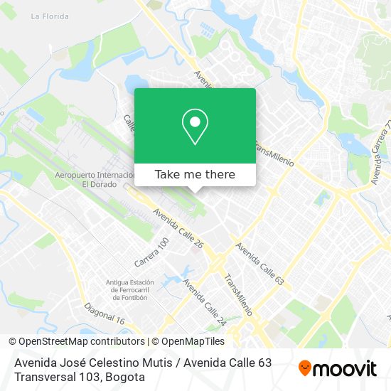 Mapa de Avenida José Celestino Mutis / Avenida Calle 63 Transversal 103