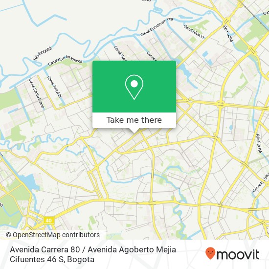 Avenida Carrera 80 / Avenida Agoberto Mejia Cifuentes 46 S map