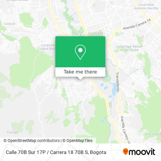 Mapa de Calle 70B Sur 17P / Carrera 18 70B S