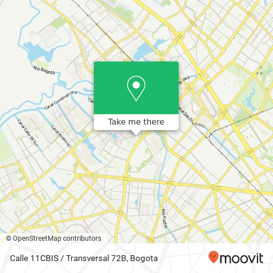 Calle 11CBIS / Transversal 72B map