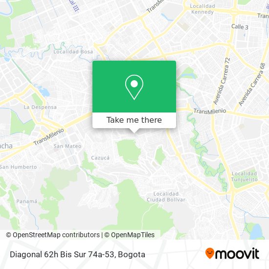 Mapa de Diagonal 62h Bis Sur 74a-53