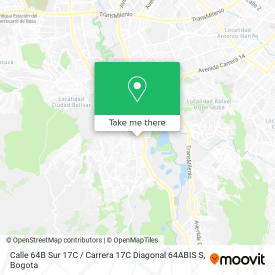 Mapa de Calle 64B Sur 17C / Carrera 17C Diagonal 64ABIS S