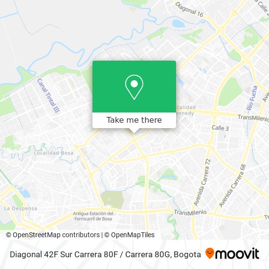Mapa de Diagonal 42F Sur Carrera 80F / Carrera 80G