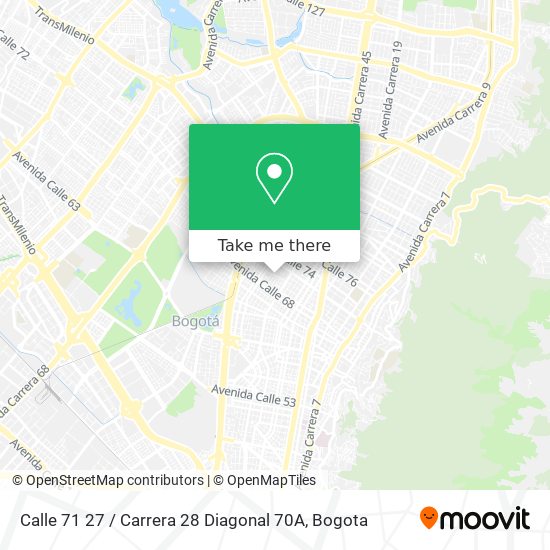 Mapa de Calle 71 27 / Carrera 28 Diagonal 70A