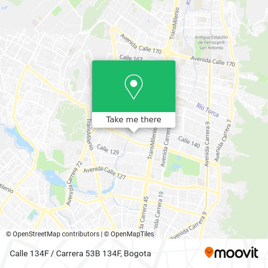 Mapa de Calle 134F / Carrera 53B 134F
