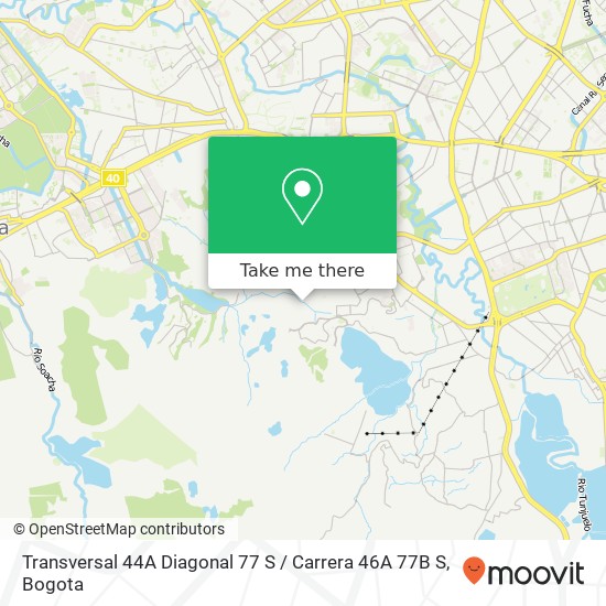 Mapa de Transversal 44A Diagonal 77 S / Carrera 46A 77B S