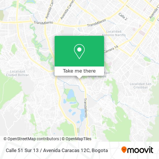 Mapa de Calle 51 Sur 13 / Avenida Caracas 12C