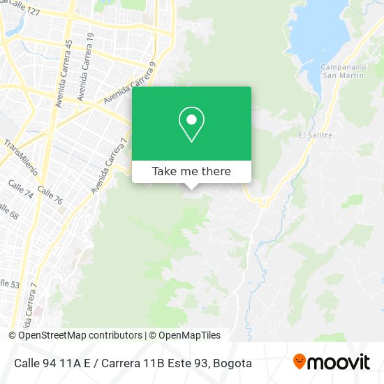 Mapa de Calle 94 11A E / Carrera 11B Este 93